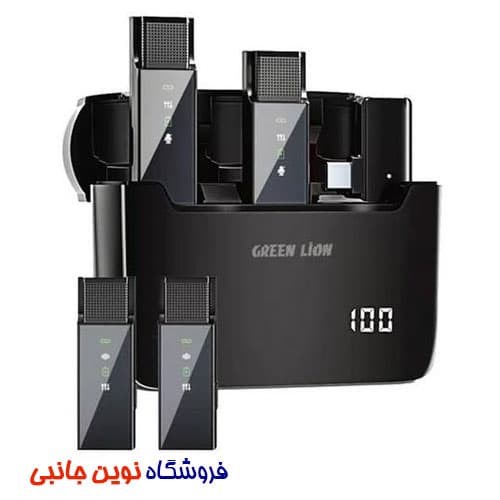 میکروفن بی سیم گرین لاین مدل GN4N1MICTCBK کاهش نویز 4 در 1 | Green Lion 4 in 1 Microphone Adaptive Noise Reduction (تک/عمده)