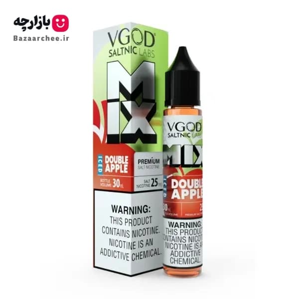 سالت نیکوتین میکس دوسیب یخ قلیانی ویگاد | VGOD MIX DOUBLE APPLE ICE — تصویر ۲