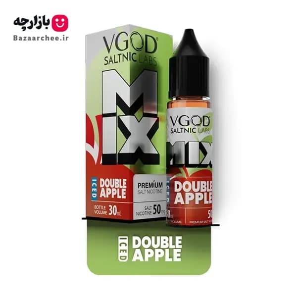 سالت نیکوتین میکس دوسیب یخ قلیانی ویگاد | VGOD MIX DOUBLE APPLE ICE — تصویر ۳
