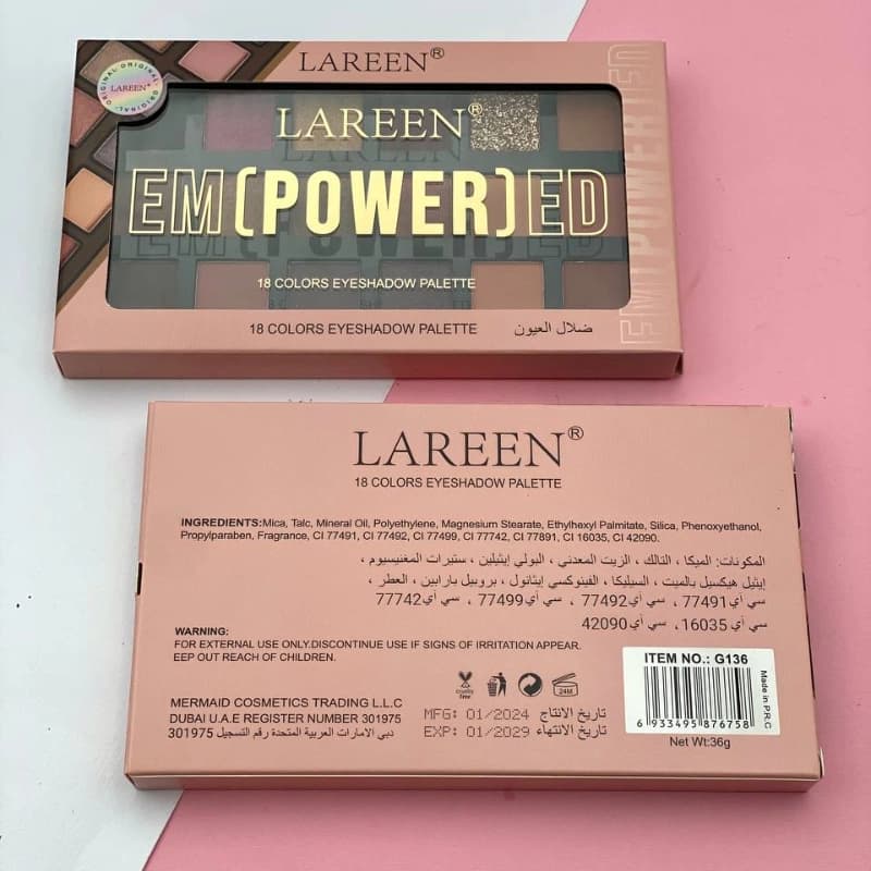 پالت ۱۸ رنگ اورجینال LAREEN کد G136 — تصویر ۶