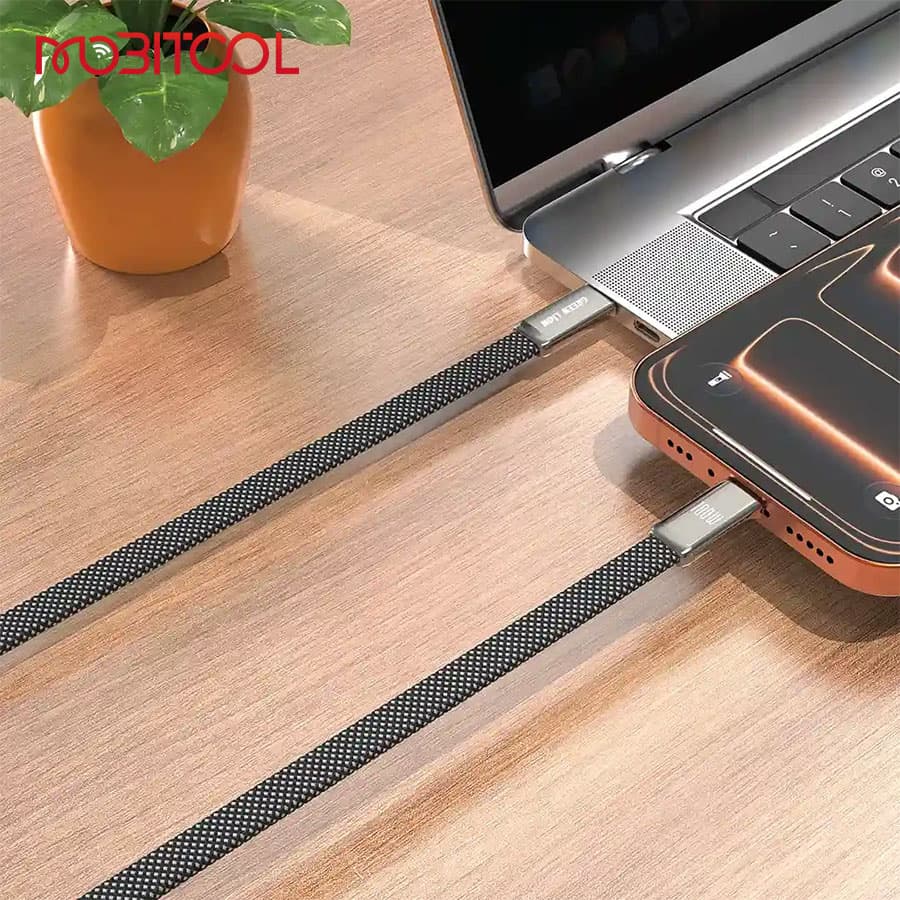 کابل شارژ تایپ سی 100 وات گرین لاین Green Lion Ultra Thin Braided USB-C to USB-C Cable — تصویر ۳