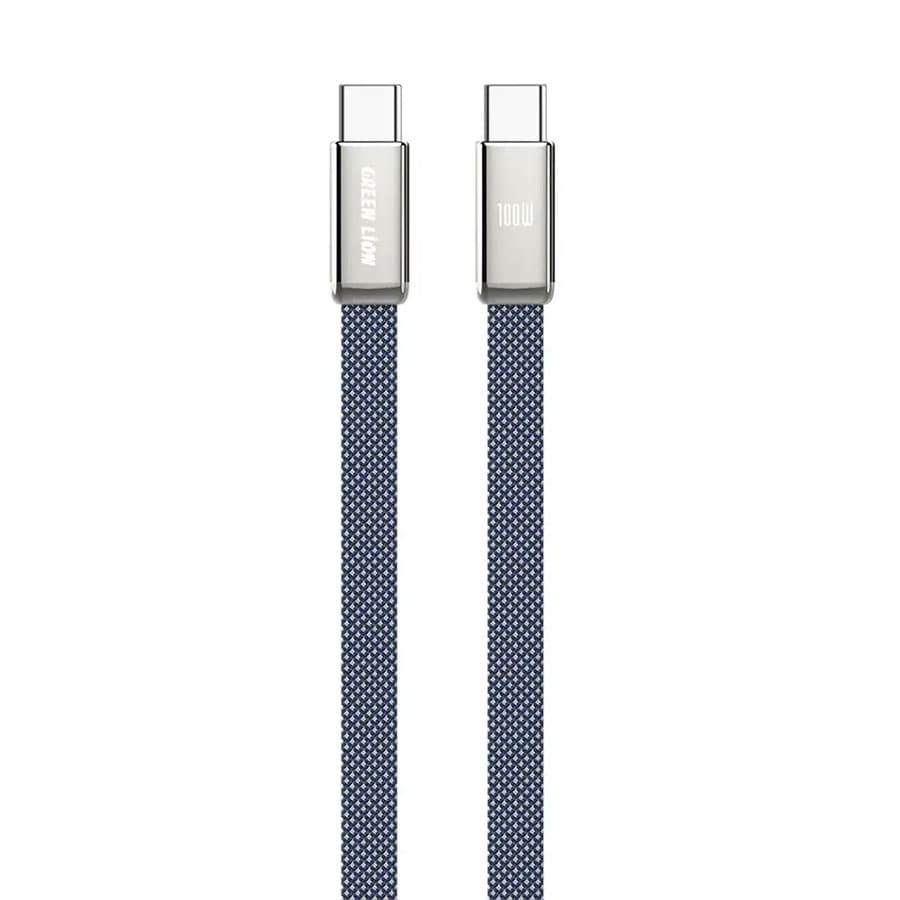 کابل شارژ تایپ سی 100 وات گرین لاین Green Lion Ultra Thin Braided USB-C to USB-C Cable