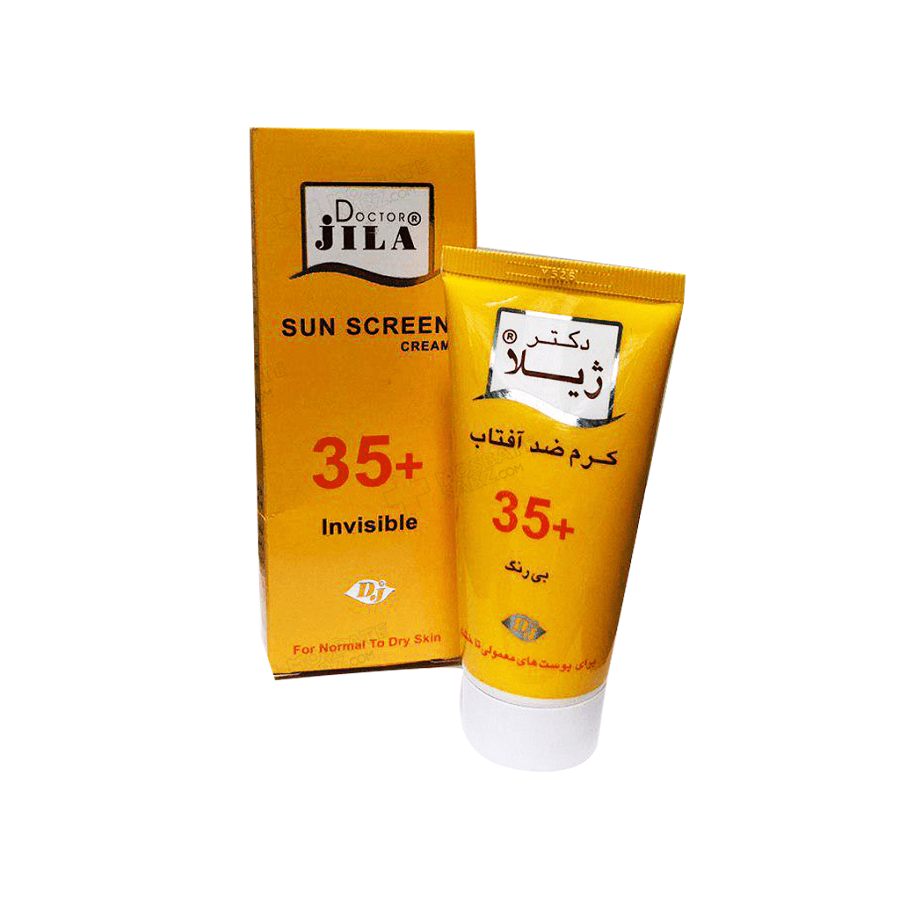 کرم ضد آفتاب بی رنگ SPF35 دکتر ژیلا مناسب پوست های معمولی تا خشک Doctor Jila Sunscreen Cream SPF35⁺ For Normal And Dry Skins