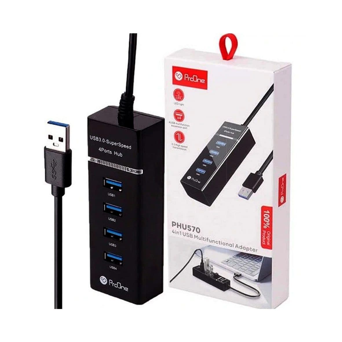 هاب 4 پورت پرووان ProOne PHU570 USB3.0 کد 5197
