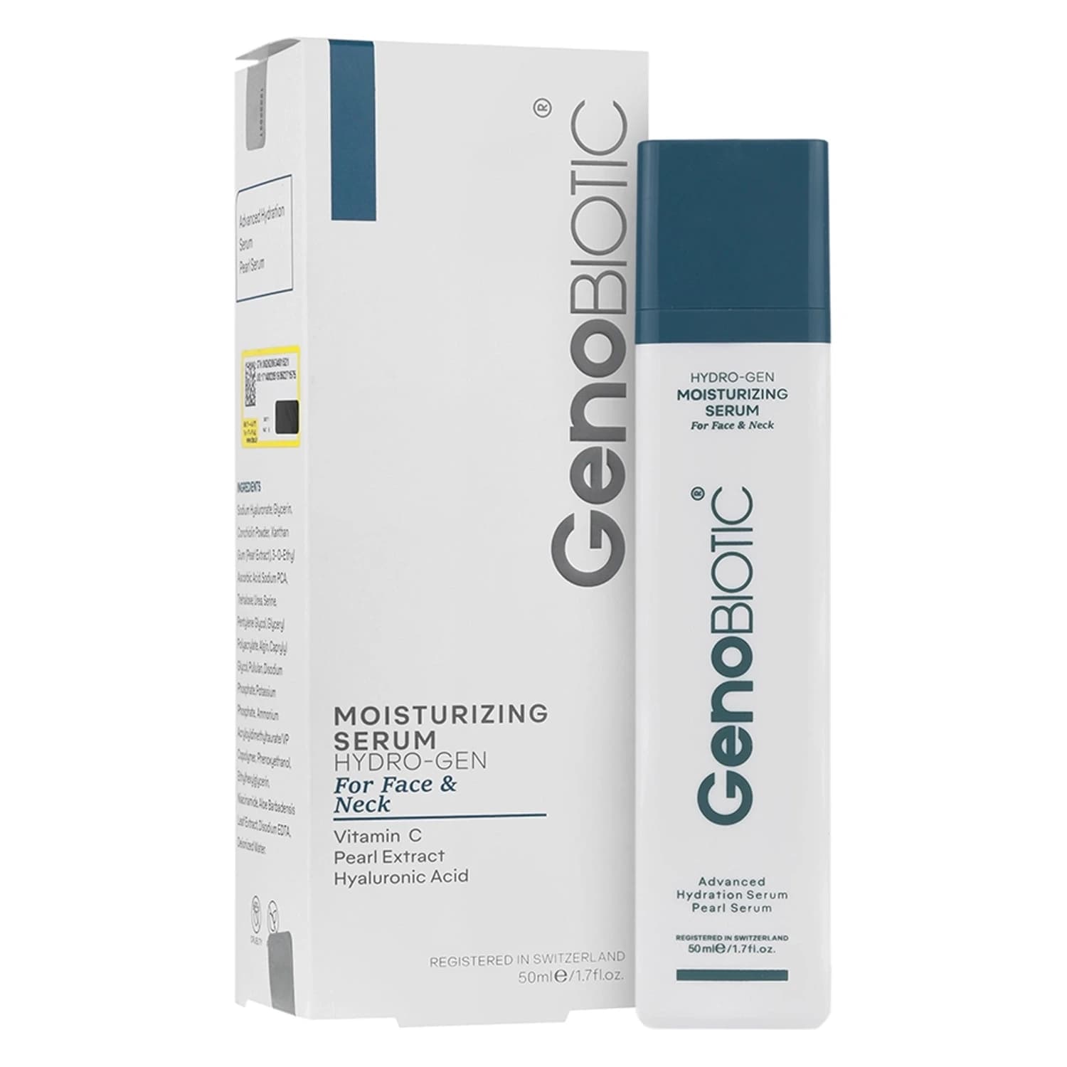 سرم رطوبترسان صورت و گردن ژنوبایوتیک ۵۰ میلیلیتر | Genobiotic Face & Neck Moisturizing Serum 50ml