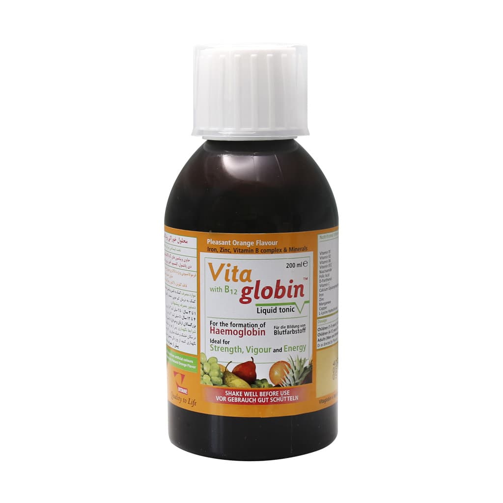 شربت ویتاگلوبین ویتان ۲۰۰ میلی لیتر Vitane Pharma Vitaglobine Liquid Tonic 200 ml — تصویر ۴