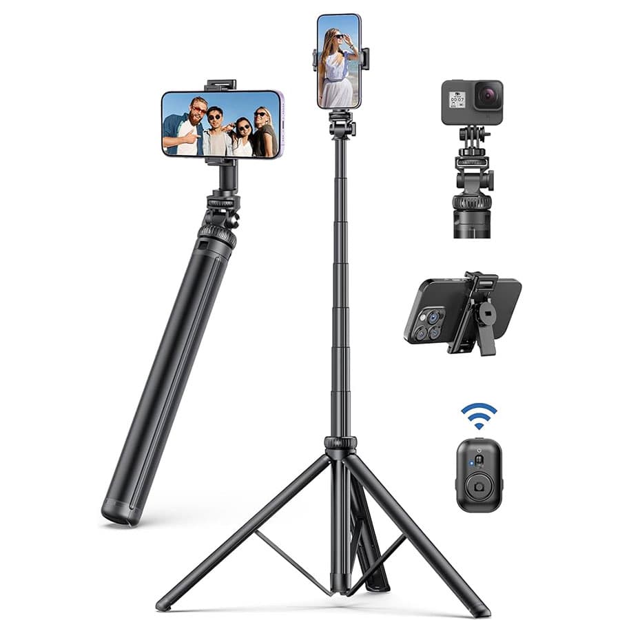 سه پایه و لرزش گیر موبایل و دوربین با پایه 2 متری Green Lion Extendable Selfie Stick Tripod GL-SSK03