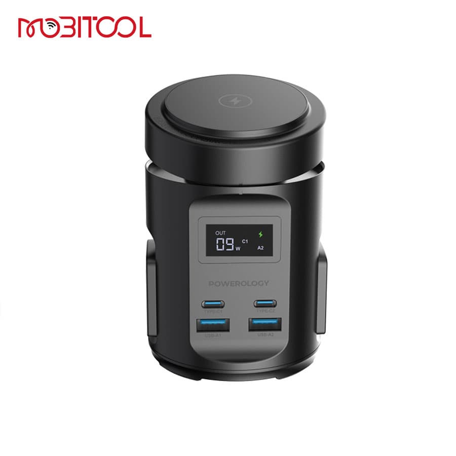 چند راهی برق و شارژر 65 وات وایرلس مگ سیف پاورولوژی Powerology MagSafe Power Hub PWCUQC014 — تصویر ۳