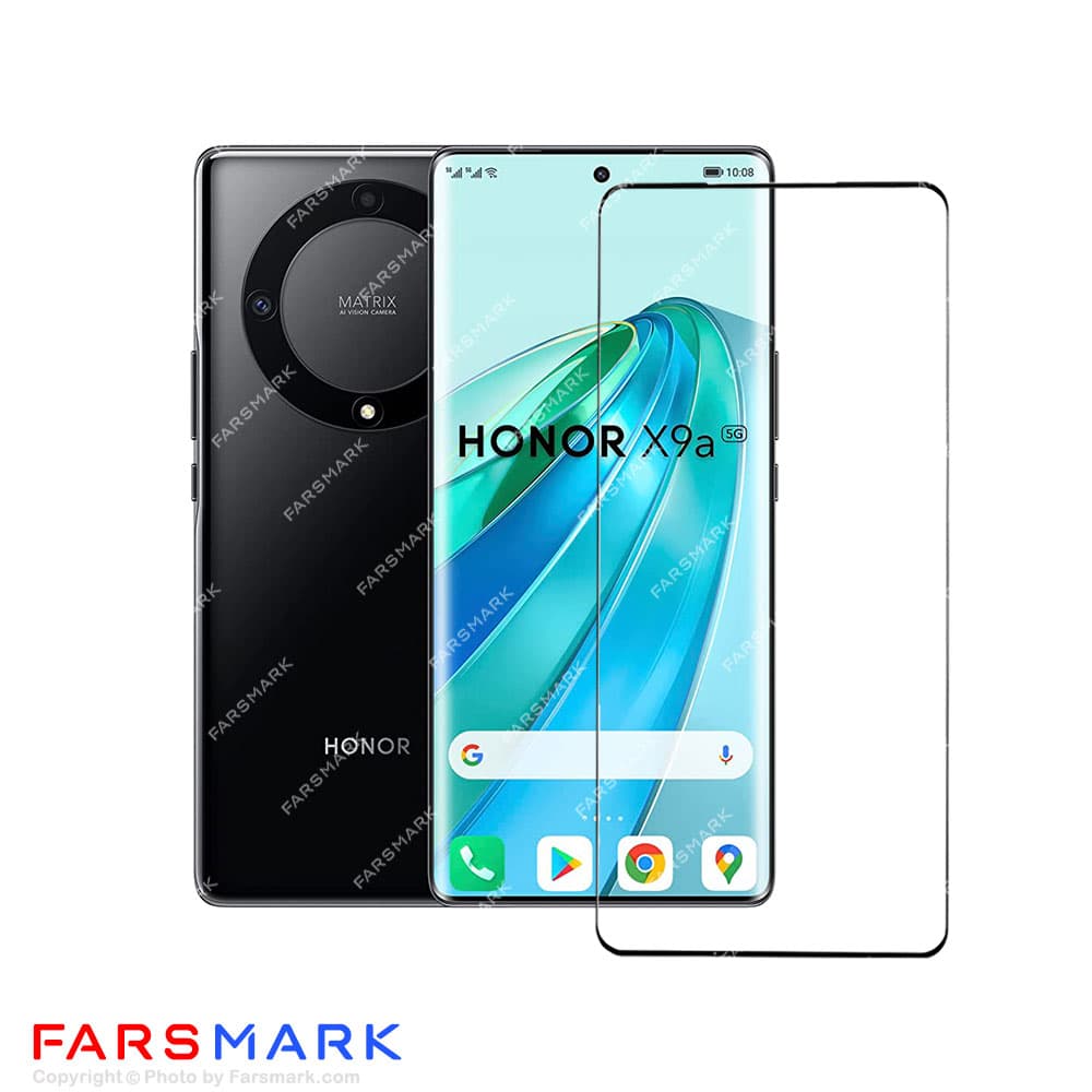 گلس تمام صفحه یووی شفاف Honor X9a با چسپ UV — تصویر ۲