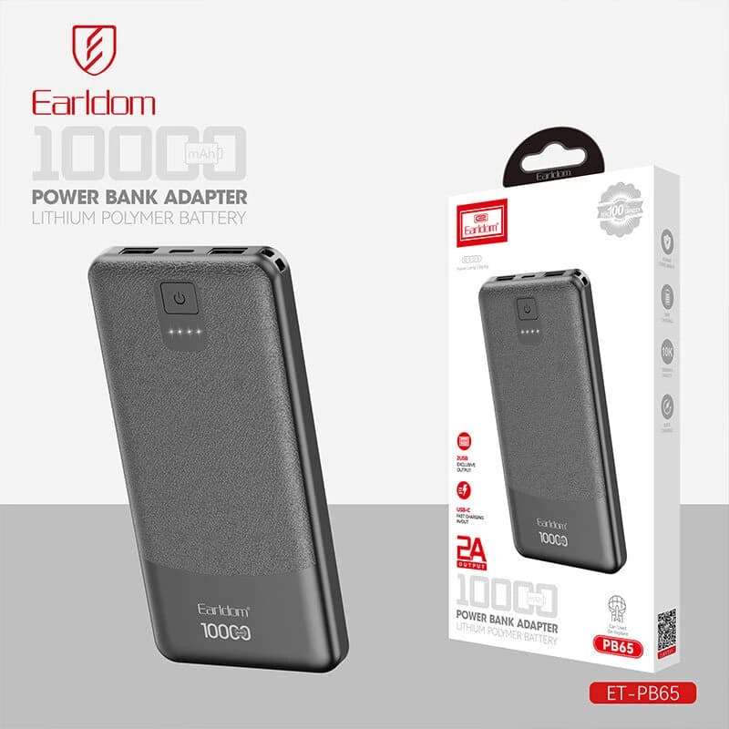 پاور بانک ارلدام ET-PB65 10W ظرفیت 10000 میلی آمپر ساعت
