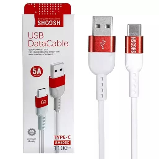 کابل فست شارژ تایپ سی شوش SH-405C 5A به طول 110 سانتی متر