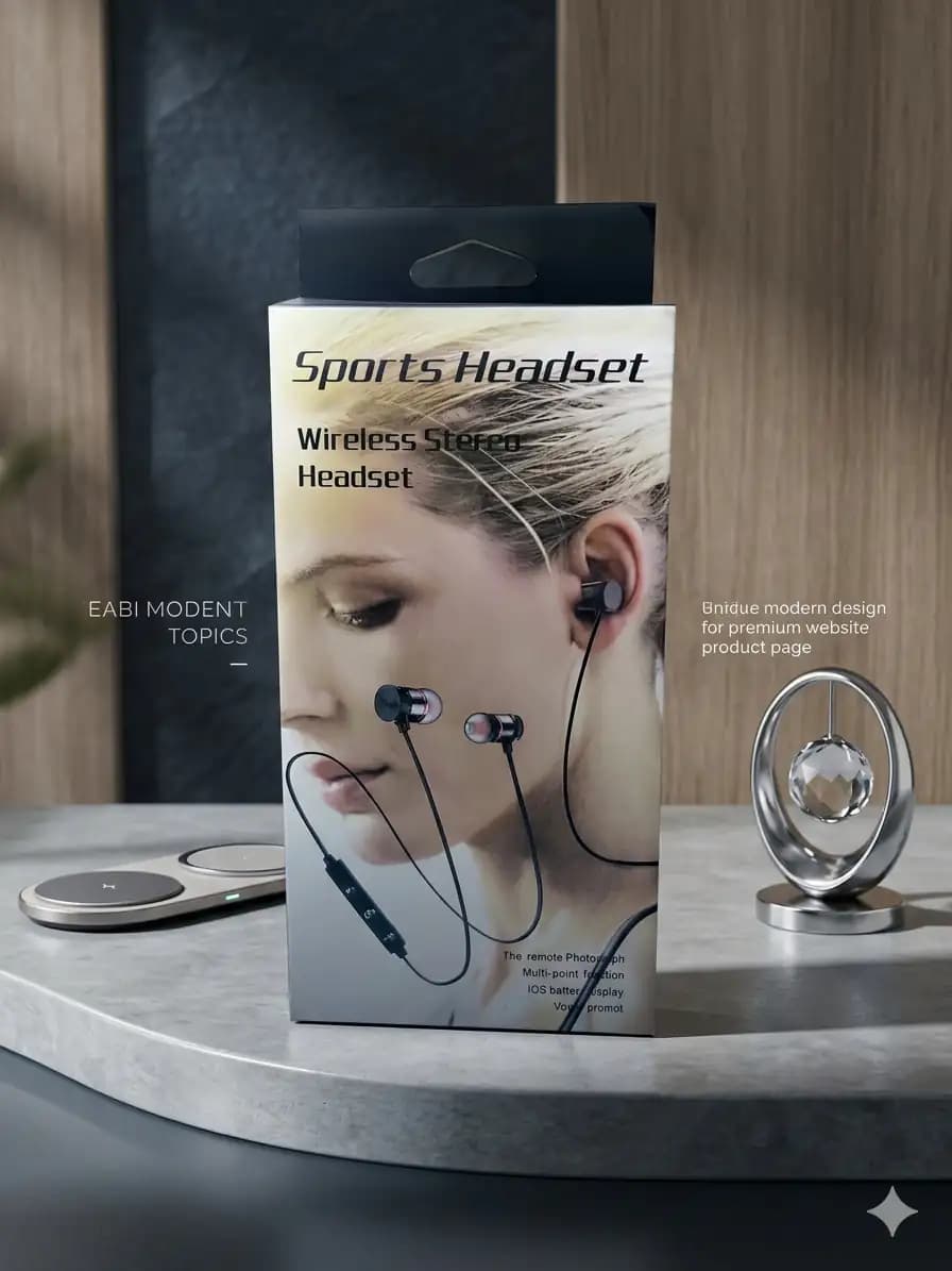 هدست بی‌سیم ورزشی مدل Sports Headset – صدای استریو با طراحی مدرن و ارگونومیک — تصویر ۲