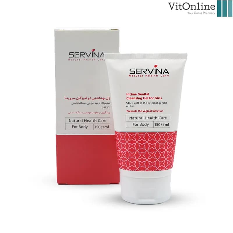 ژل بهداشتی دوشیزگان Servina سروینا مدل Genital حجم 150 میلی لیتر