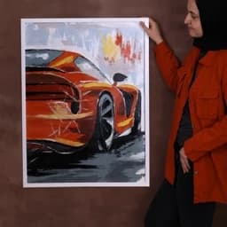 تابلو نقاشی مدرن اکرولیک ماشین اسپرت(پس کرایه) — تصویر ۳