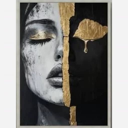 تابلو نقاشی مدرن و ورق طلا