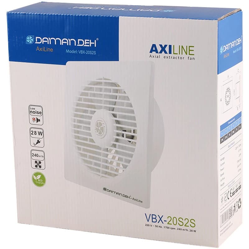 هواکش خانگی دمنده Axiline VBX-20S2S سایز 20 سانتی متر — تصویر ۳