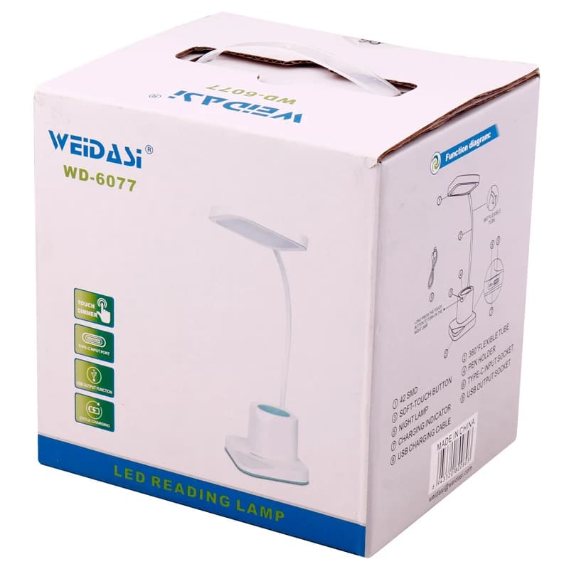 چراغ مطالعه شارژی ویداسی Weidasi WD-6077 — تصویر ۲