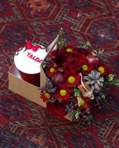 کیک تولد و باکس گل تبریک تولد عمه به برادر زاده