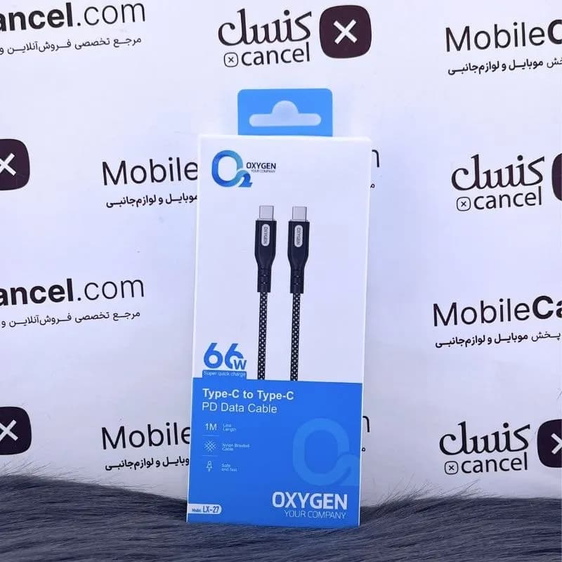 کابل دو سر تایپ سی فست شارژ 66 وات اکسیژن مدل LX-27 طول 1 متر — تصویر ۳