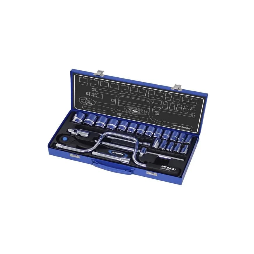 جعبه بکس هیوندای 24 پارچه 1/2 اینچ مدل HT-9124 — تصویر ۵