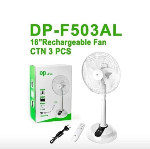 پنکه شارژی ایستاده ۱۶ اینچ دی پی مدل DP-F503AL