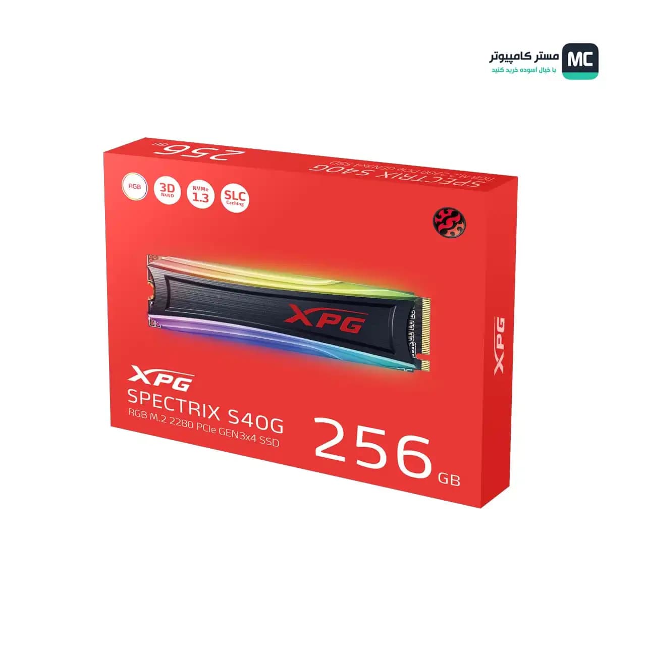 اس اس دی ای دیتا XPG SPECTRIX S40G 256GB RGB M.2 2280 NVMe — تصویر ۲