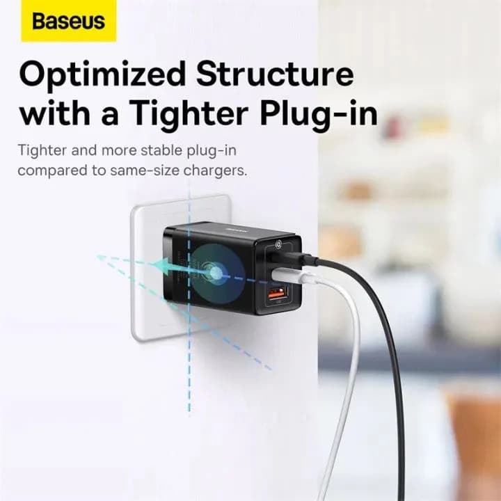 شارژر دیواری باسئوس مدل GAN5 PRO 65W به همراه کابل USB-C — تصویر ۶