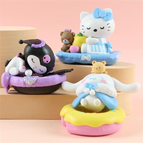 فیگور مدل هلو کیتی و کرومی Kuromi and Hello Kitty مجموعه 6 عددی — تصویر ۴