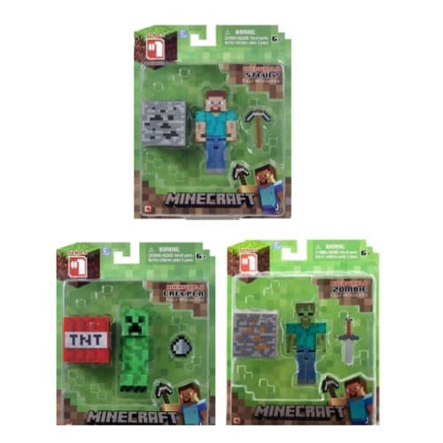 فیگور مدل ماینکرافت Minecraft طرح زامبی و کریپر Zombie and Creeper مجموعه 3 عددی