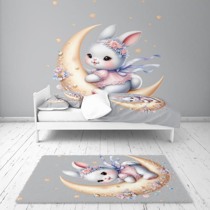 ست کالای خواب طرح خرگوش و ماه کد A 4868