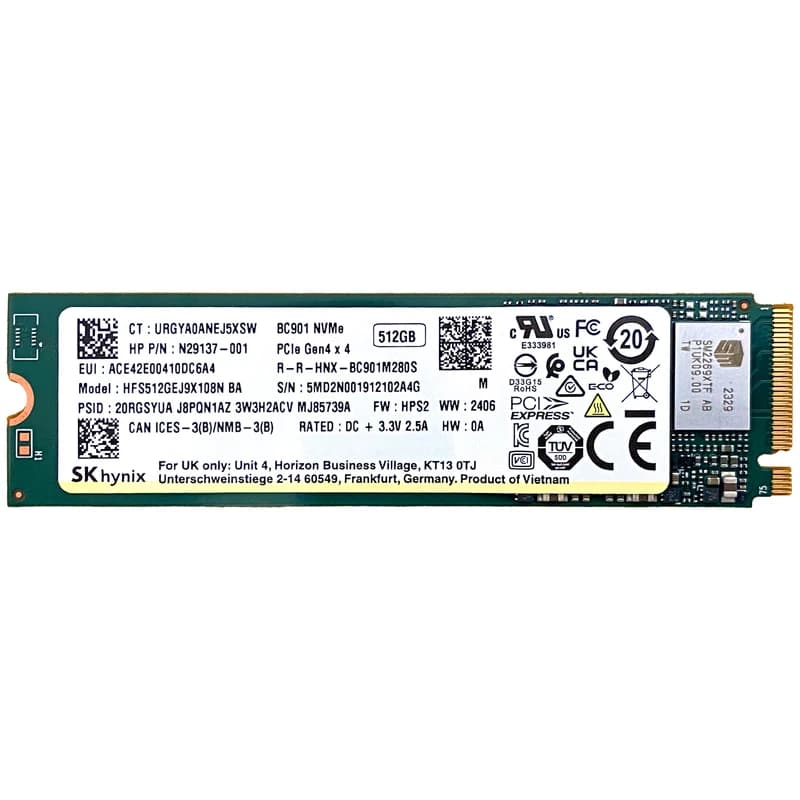اس اس دی اینترنال اس کی هاینیکس مدل BC901 NVMe ظرفیت 512 گیگابایت
