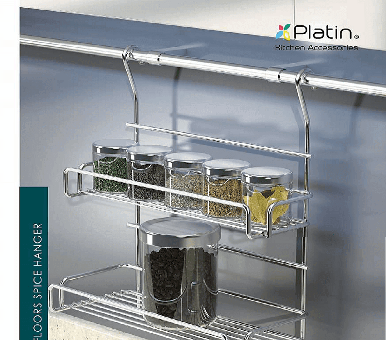 جای ادویه 2 طبقه آویز پلاتین کد 2301