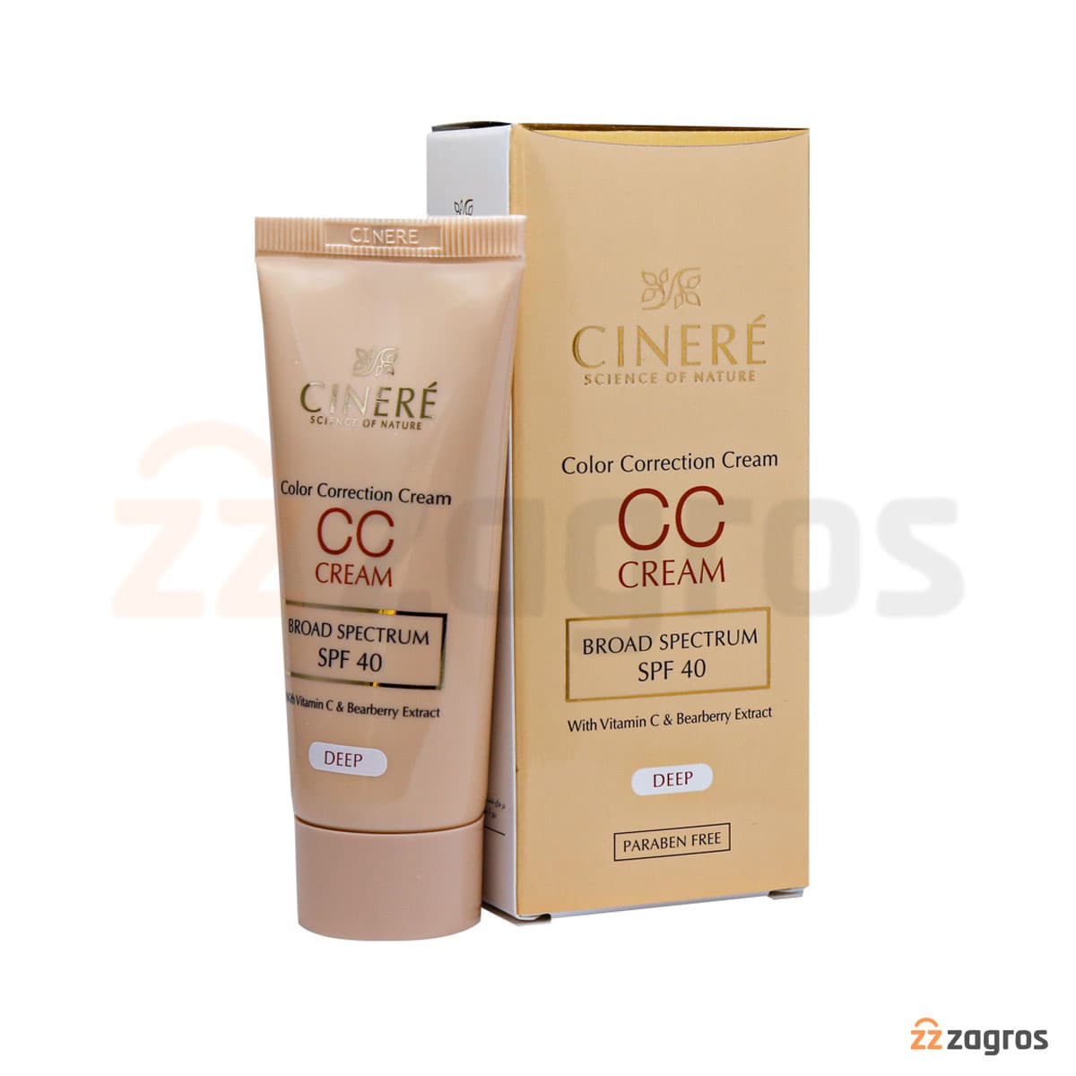 سی سی کرم سینره SPF40 رنگ تیره مناسب انواع پوست 40 میل