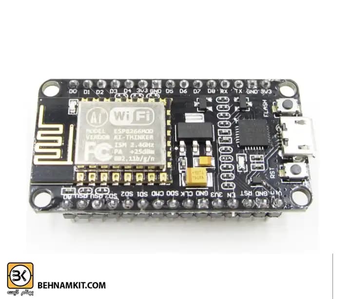 برد توسعه NodeMcu دارای هسته وای فای ESP8266 و مبدل CP2102 — تصویر ۲