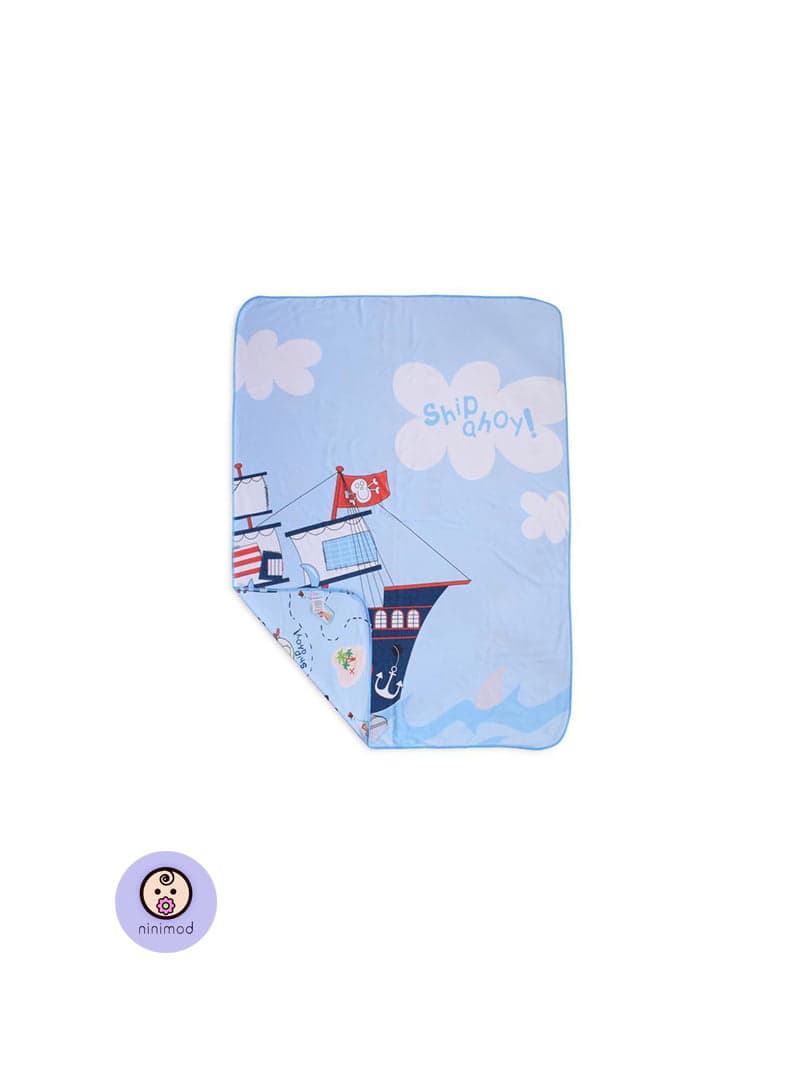 پتو دورپیچ نخی Rose Born طرح PIRATE SHIP