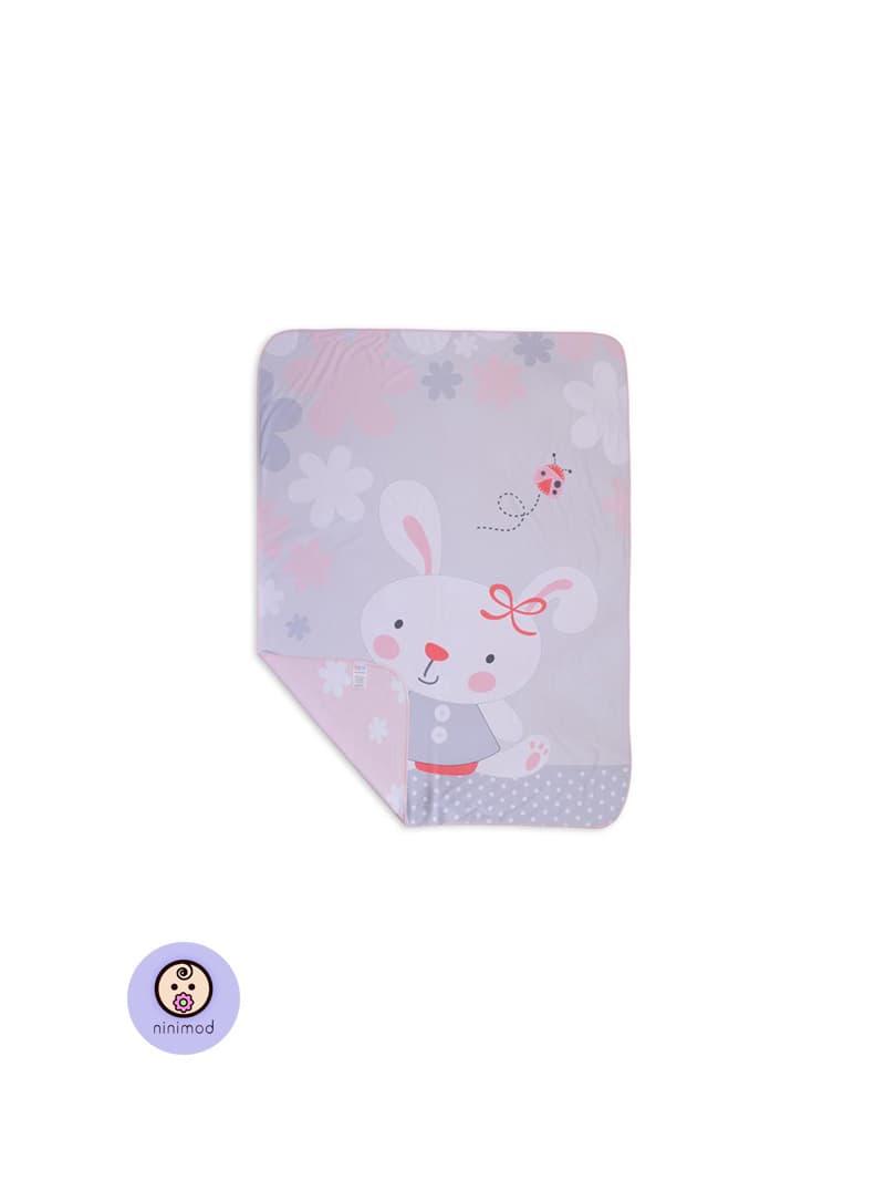 پتو دورپیچ نخی Rose Born طرح LITTLE BUNNY