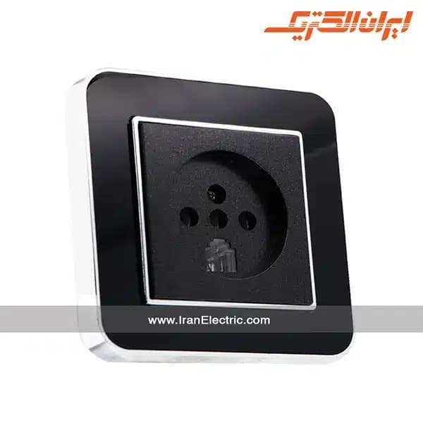 پریز تلفن دوکاره ارس سیلور مشکی میان مشکی