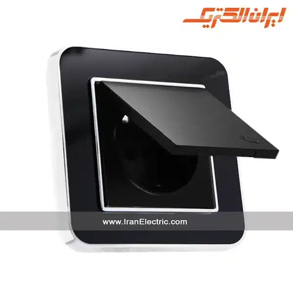 پریز برق ارت دربدار ارس سیلور مشکی میان مشکی