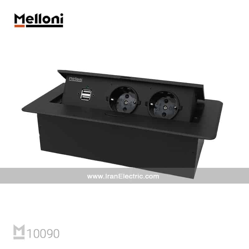 پریز توکار 10090 ملونی مشکی- Melloni