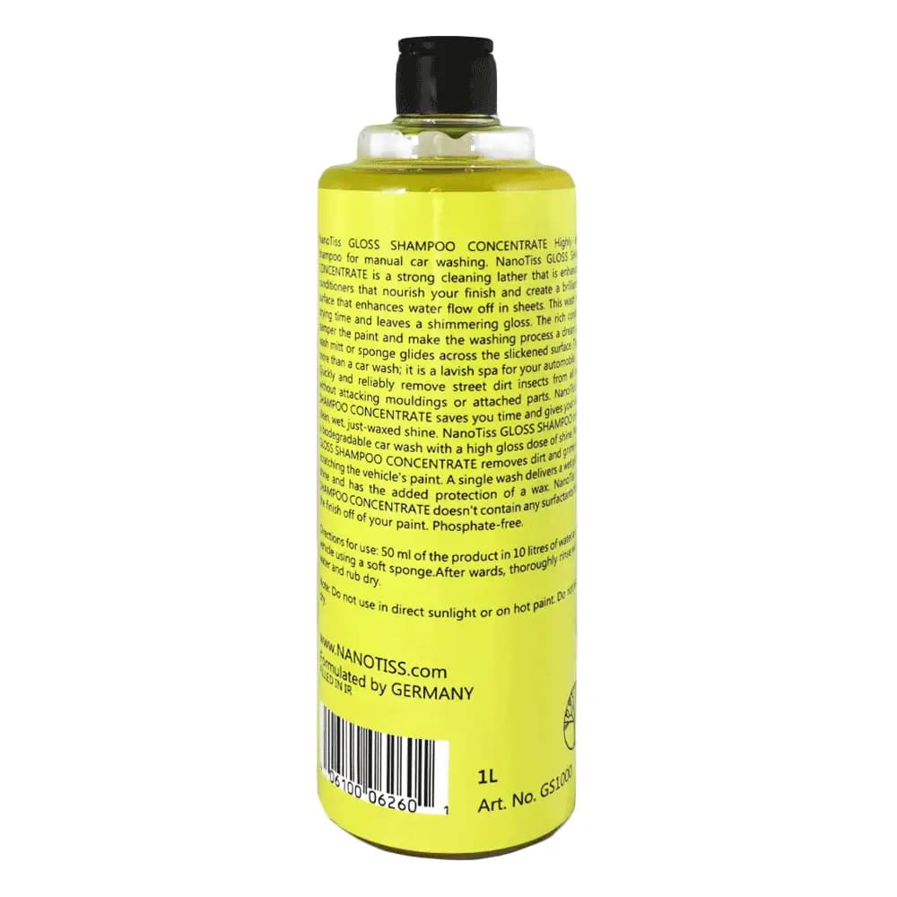 شامپو واکس براق بدنه خودرو نانوتیس 1 لیتری مدل NanoTiss Gloss Shampoo 1000ML — تصویر ۲