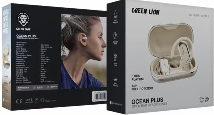 هندزفری بیسیم گرین لاین مدل Green Lion Ocean Plus Open Ear Headphones