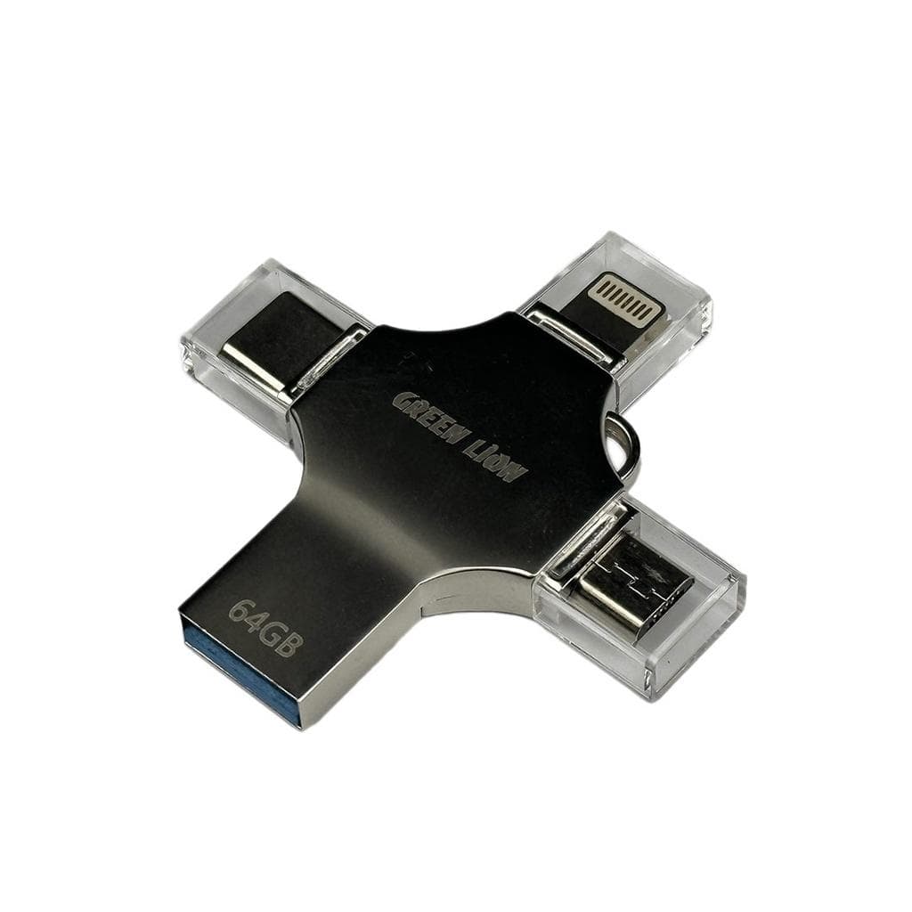 فلش درایو 64گیگ 4کاره گرین لاین Green Lion 4-in-1 USB Flash Drive 64GB — تصویر ۳