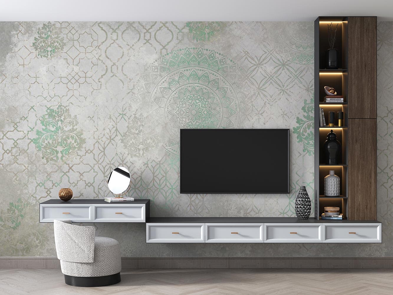کاغذ دیواری مدل پتینه M13395800 — تصویر ۴