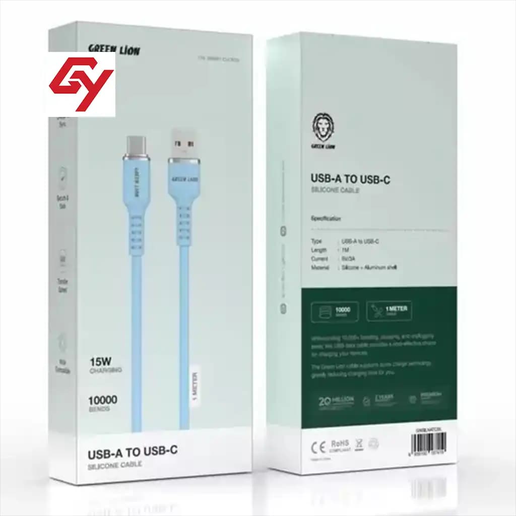 کابل سیلیکونی USB-A به USB-C گرین لاین Green Lion USB-A TO USB-C Silicone Cable