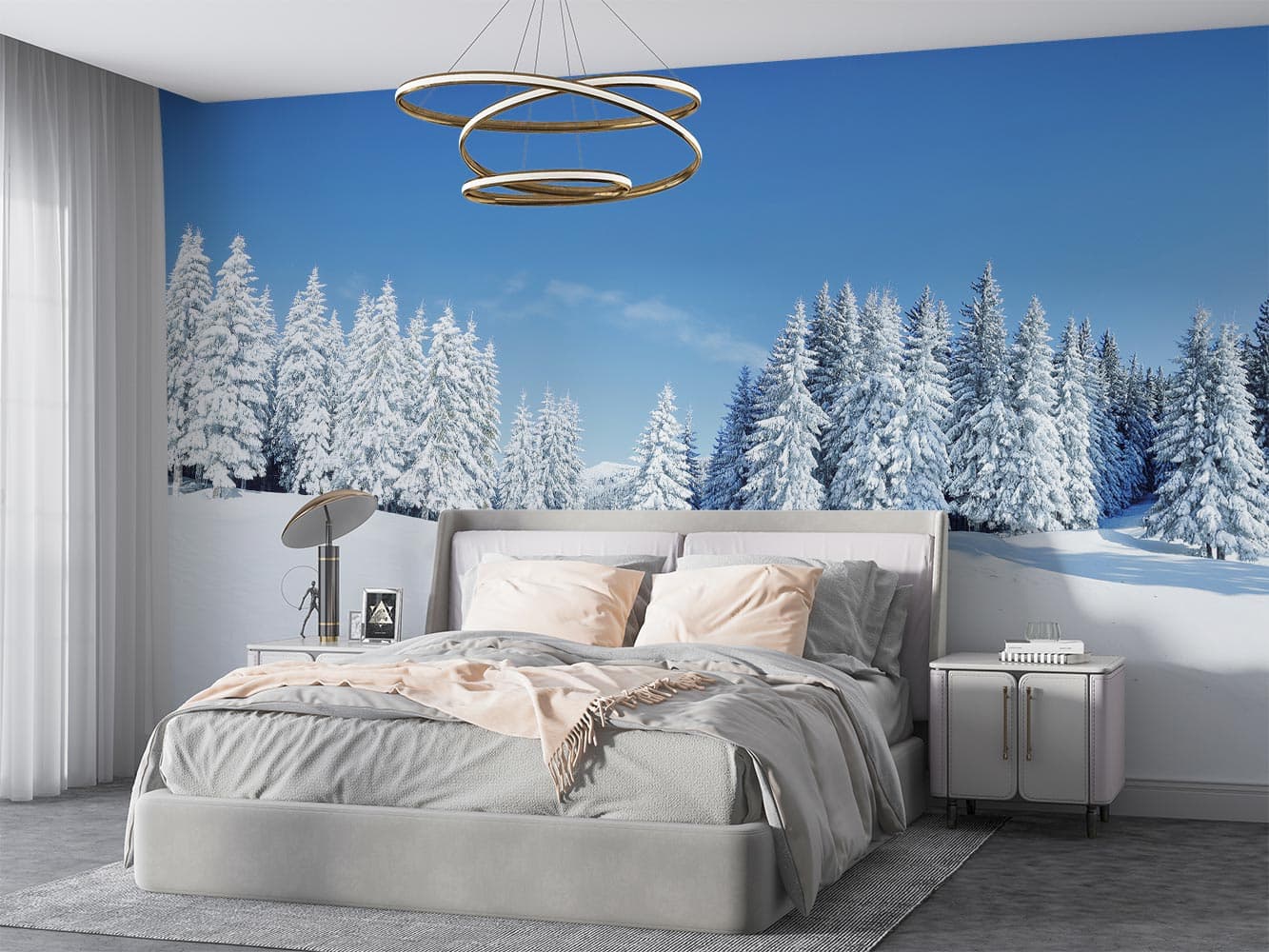 پوستر دیواری منظره زمستانی برفی M10297400