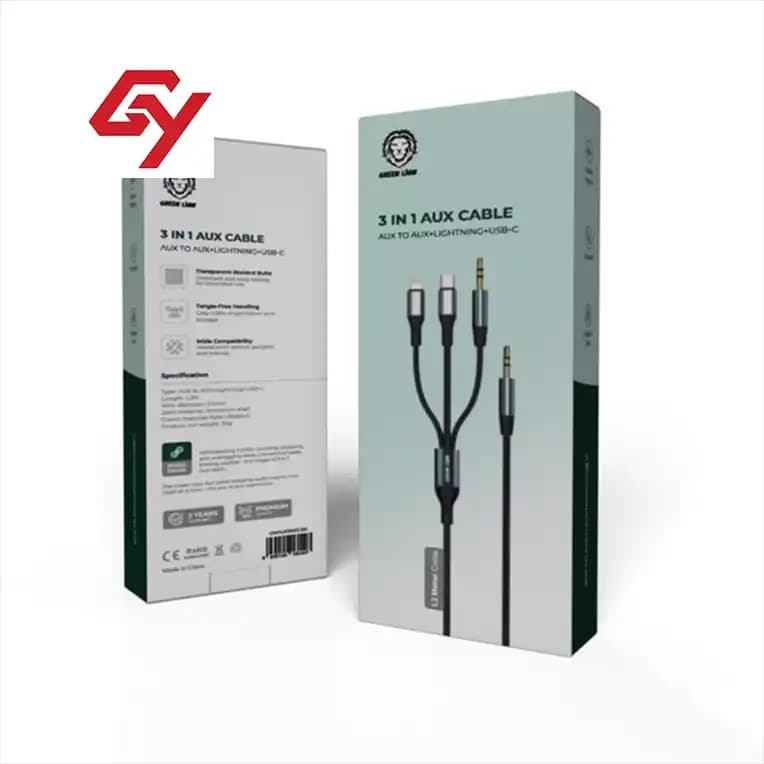 کابل تبدیل گرین لاینGreen Lion 3 In 1 AUX Cable(1m) — تصویر ۲