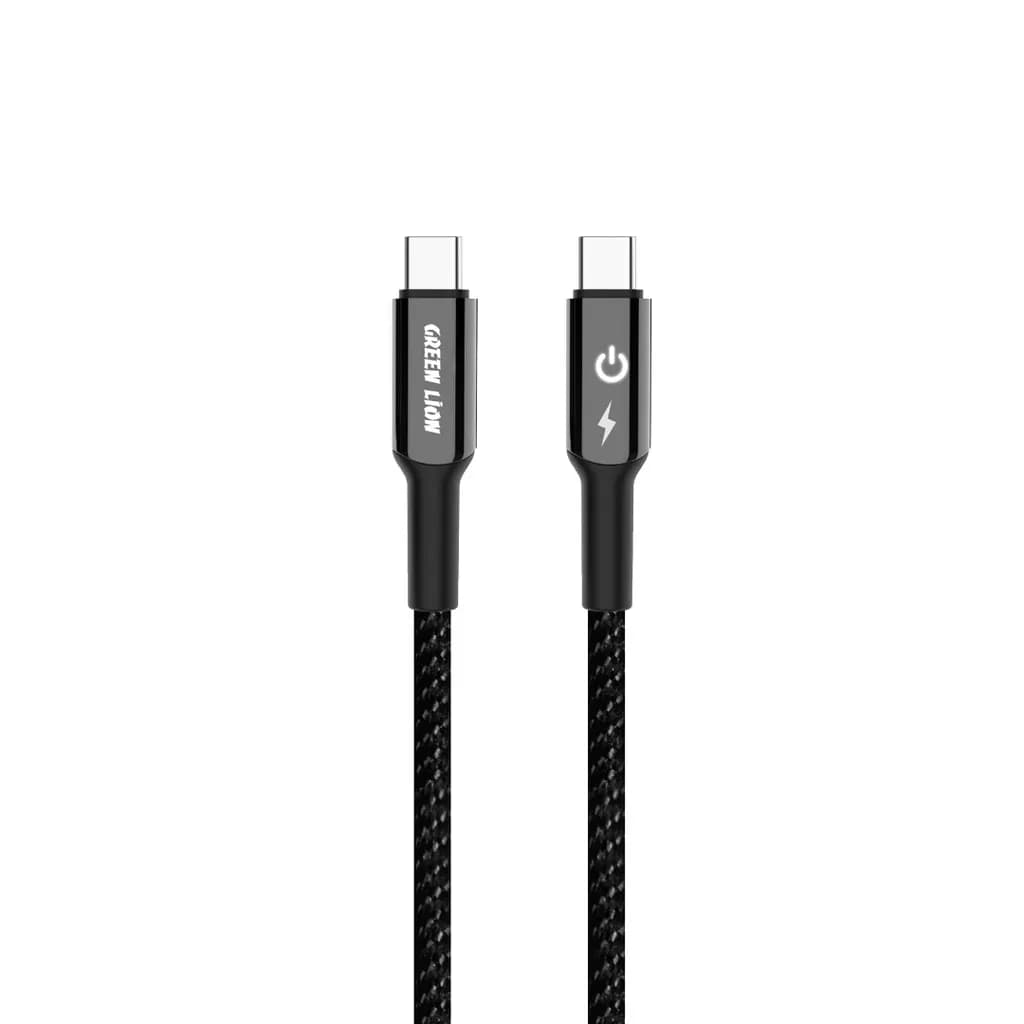 کابل شارژ کنفی USB-C به USB-C گرین لاین 60 وات مدل GNBRUC2UCBK — تصویر ۲