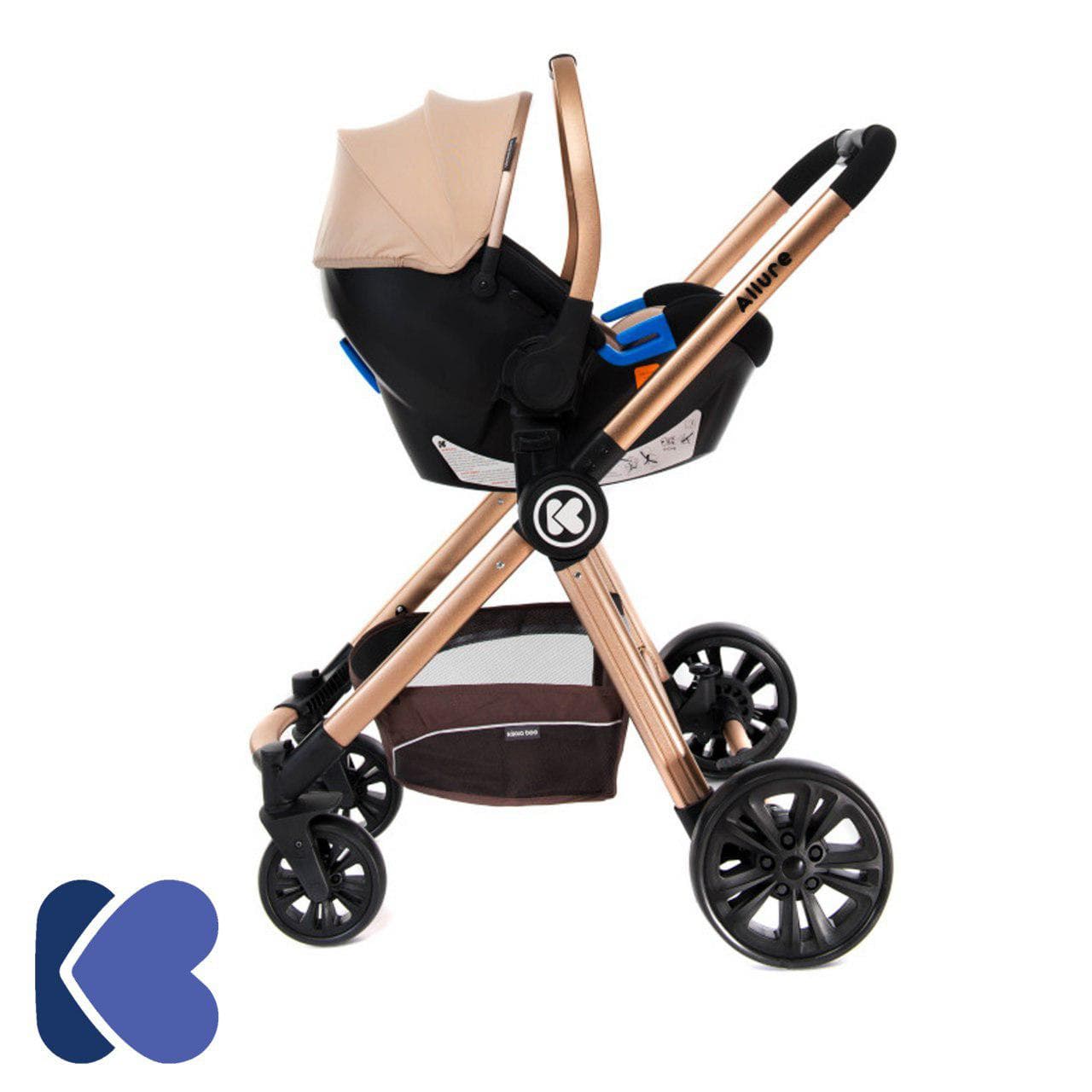 سرویس کالسکه kikkaboo کیکابو پارچه لمه مشکی رنگ مدل Allure 3 to 1 — تصویر ۶