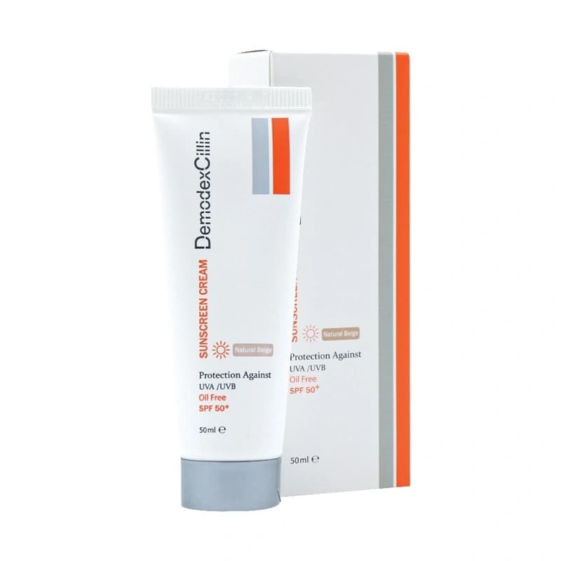 کرم ضد آفتاب دمودکسیلین رنگ بژ طبیعی SPF50 حجم 50mL