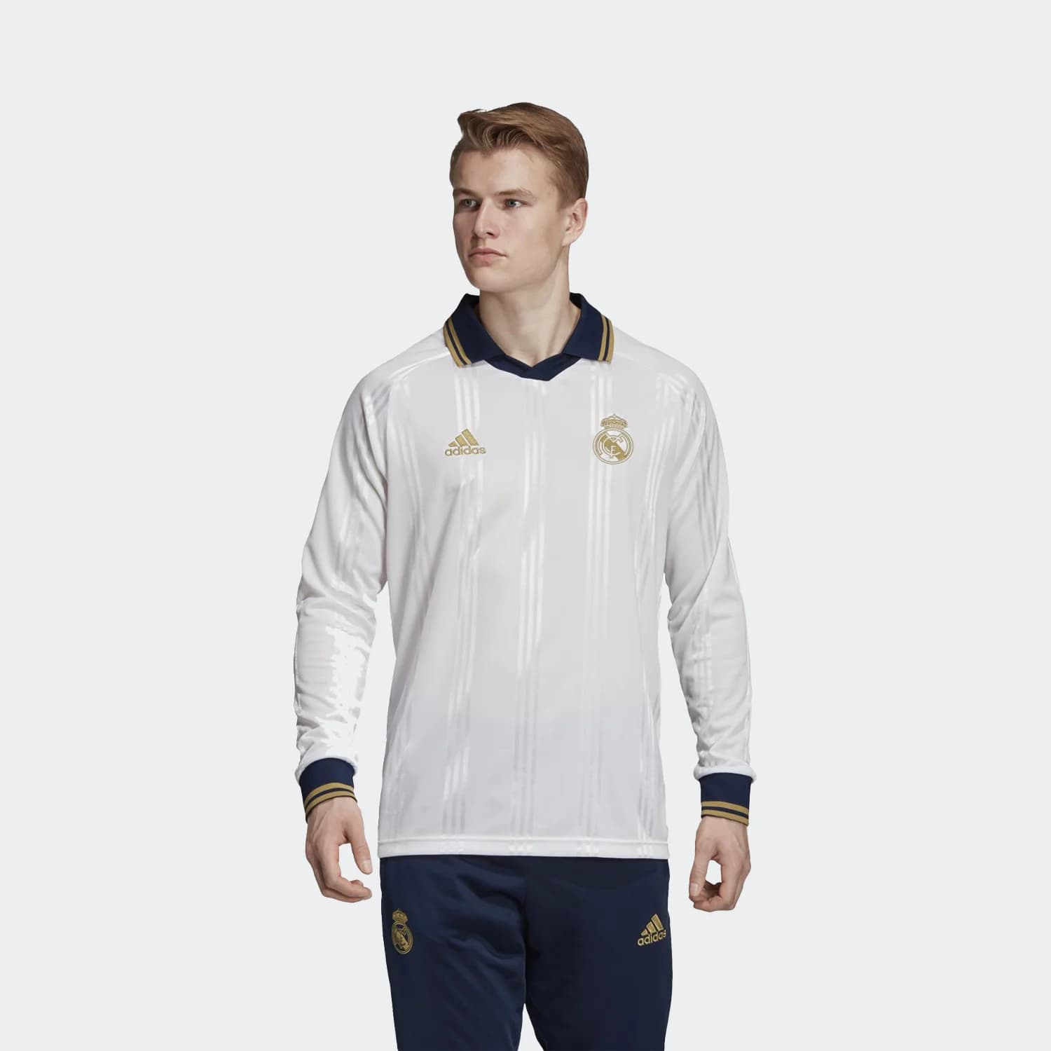 پلوشرت آستین بلند مردانه آدیداس مدل REAL MADRID ICON TEE
